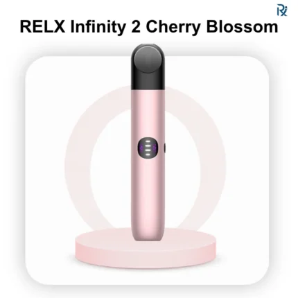 Sealed retail packaging of an original RELX Infinity 2 Cherry Blossom device in UAE