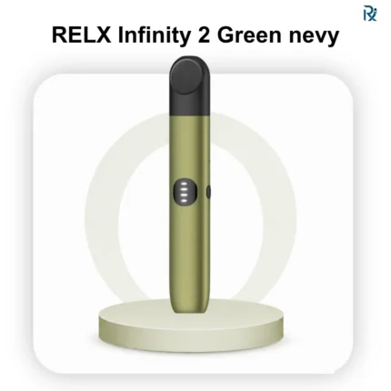 Premium gradient finish of RELX Infinity 2 Green Navy device kit on a modern surface in Dubai