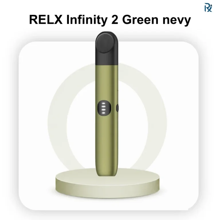 Premium gradient finish of RELX Infinity 2 Green Navy device kit on a modern surface in Dubai