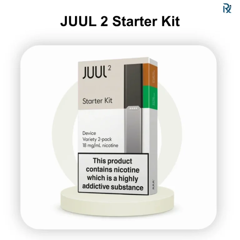 JUUL 2 Starter Kit box including vape device charging dock and two pods in UAE