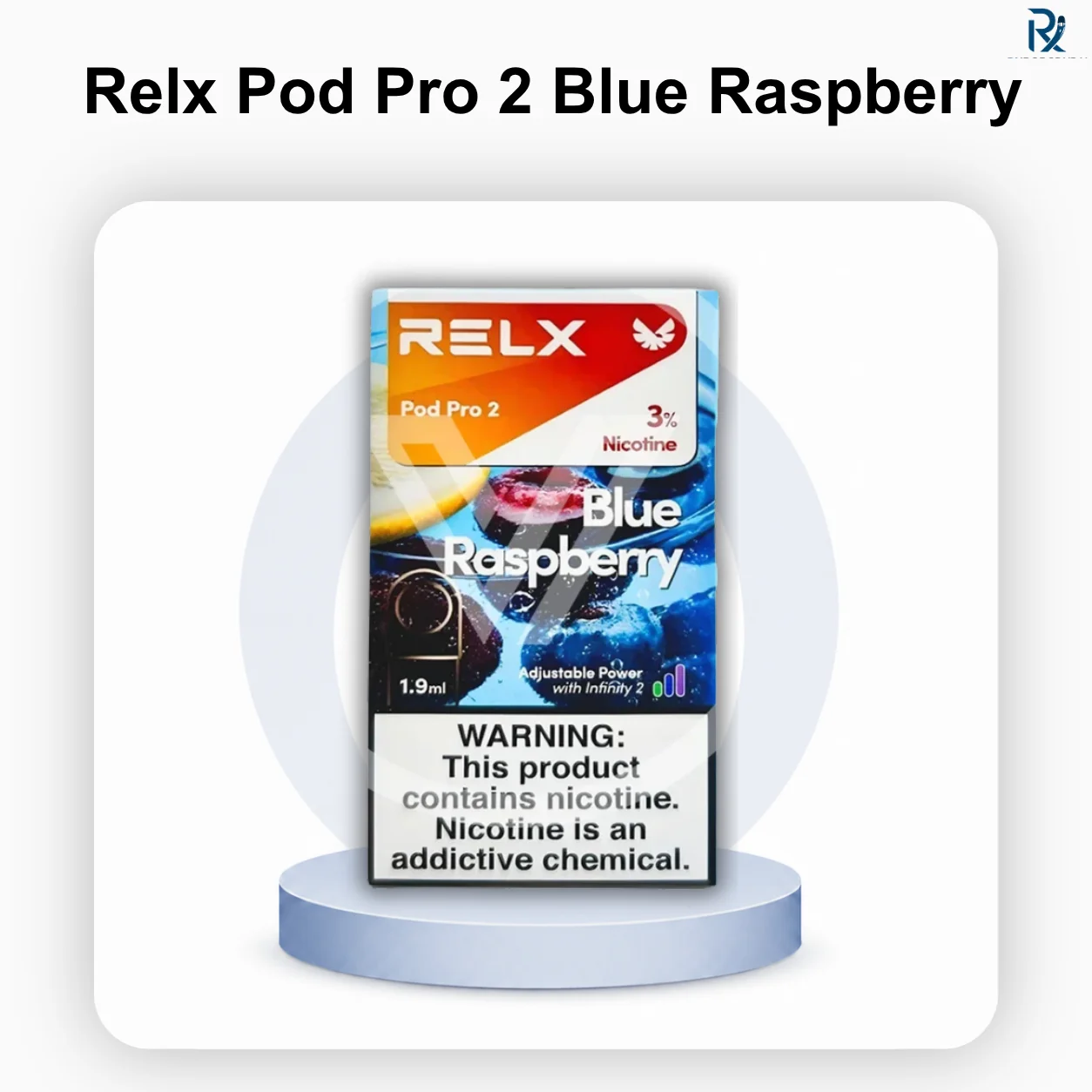 Single flavor RELX Pod Pro 2 Blue Raspberry 3% cartridge in UAE