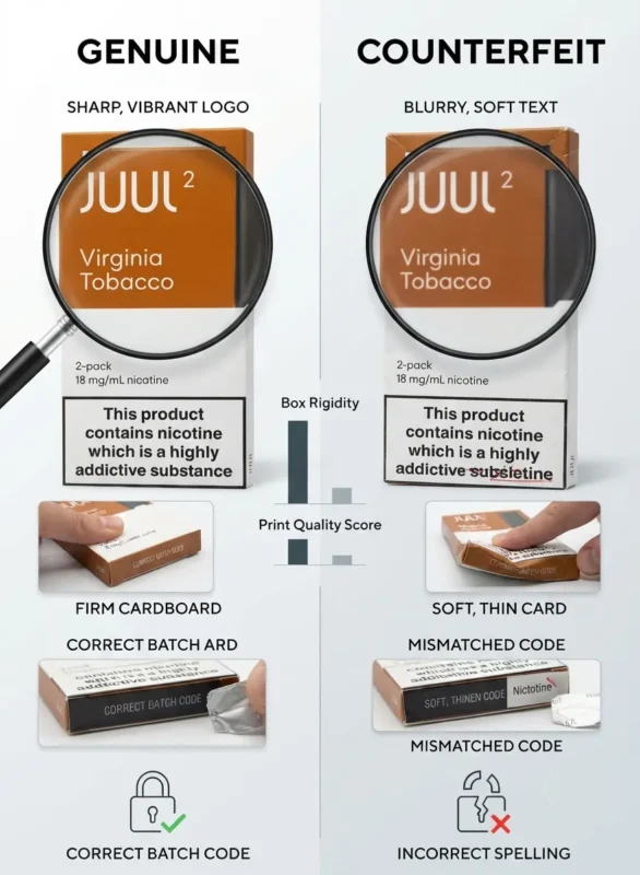 Fake vs Original JUUL 2
