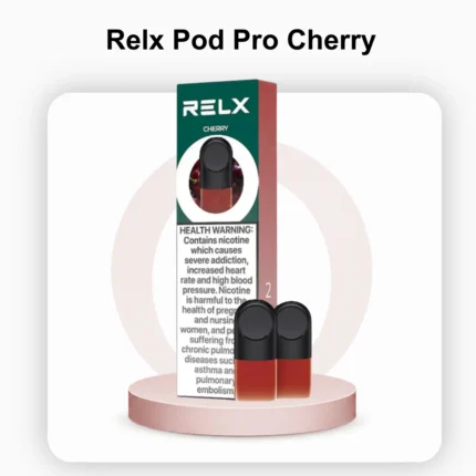 Authentic RELX Pod Pro Cherry 18mg vape pod with leak-proof design