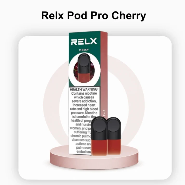 Authentic RELX Pod Pro Cherry 18mg vape pod with leak-proof design