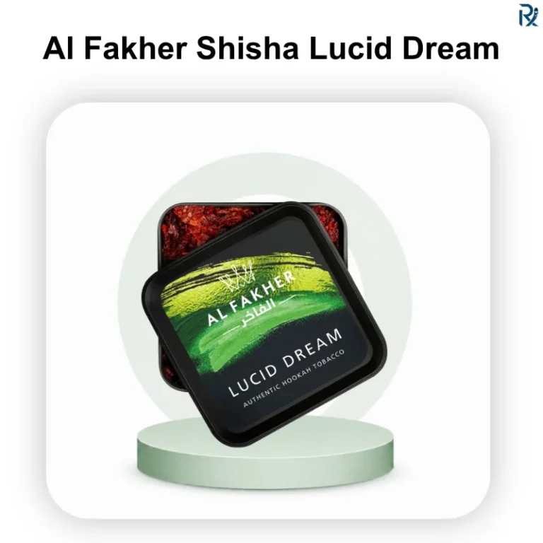 Al Fakher Lucid Dream hookah tobacco packaging box showing blonde leaf shisha details