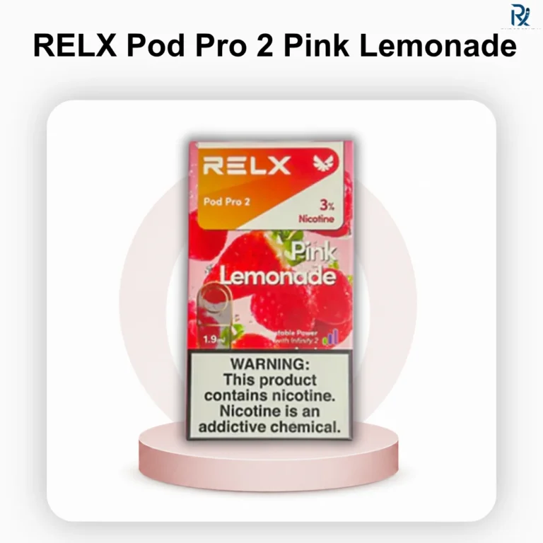 RELX Pod Pro 2 Pink Lemonade 3 percent replacement pod package on a clean retail store shelf