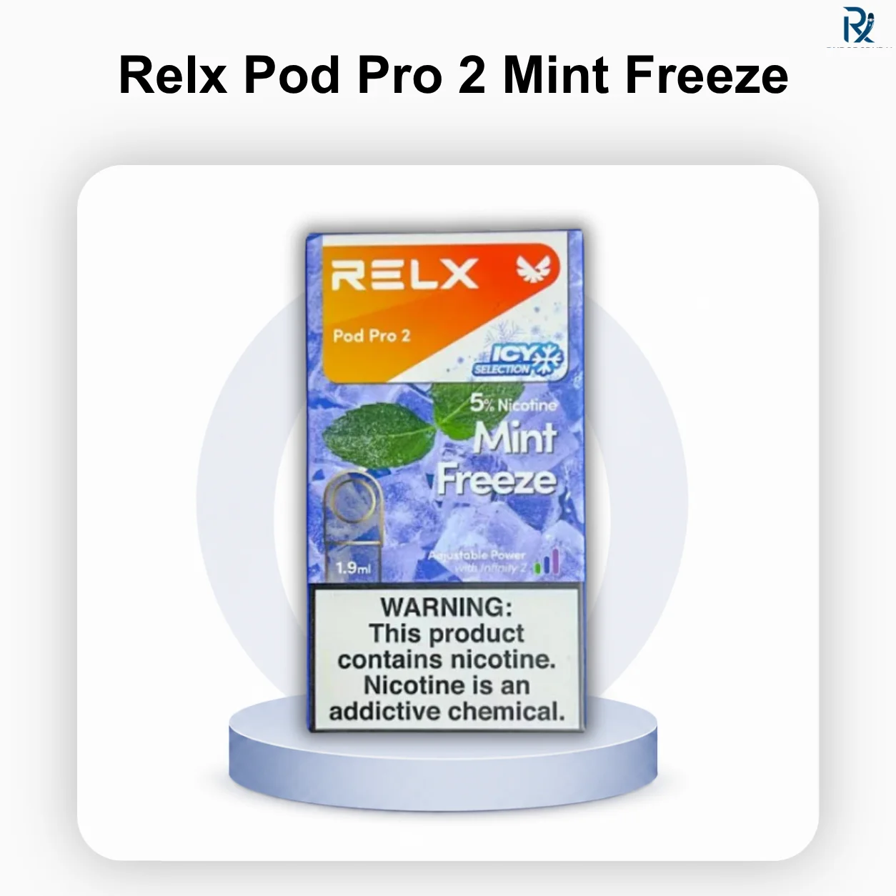 Stock pile of Relx Pod Pro 2 Mint Freeze 5 percent boxes showing wholesale prices