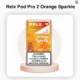 A box of genuine Relx Pod Pro 2 Orange Sparkle 3 percent nicotine pods being packed for local delivery
