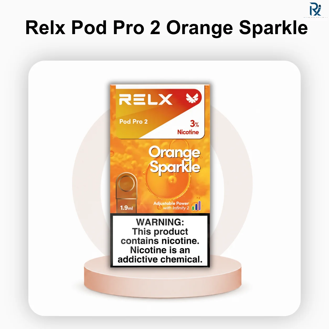 A box of genuine Relx Pod Pro 2 Orange Sparkle 3 percent nicotine pods being packed for local delivery