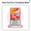 A package of RELX Pod Pro 2 Cranberry Blast 3% cartridges featuring a clean white box accented by a deep red flavor icon graphic