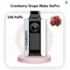 Close up of a WAKA SoPro 10000 Cranberry Grape box label next to a secure local courier delivery packet